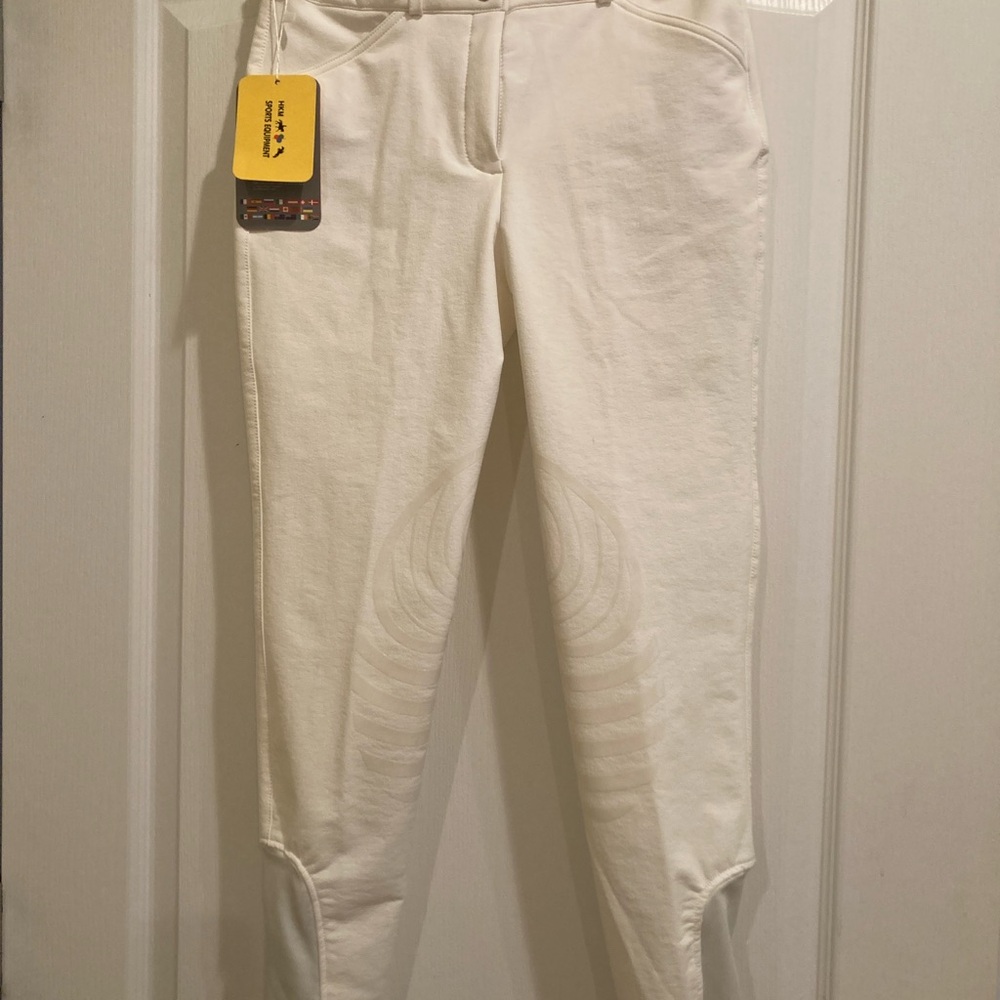 HKM Equestrian Women's Classic White Riding Breeches